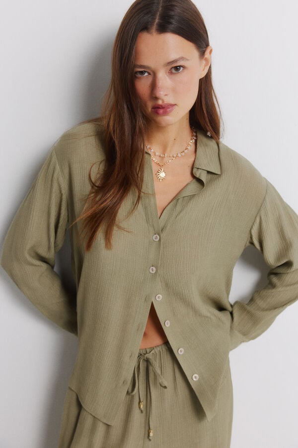 Springfield Striped long sleeve shirt beige