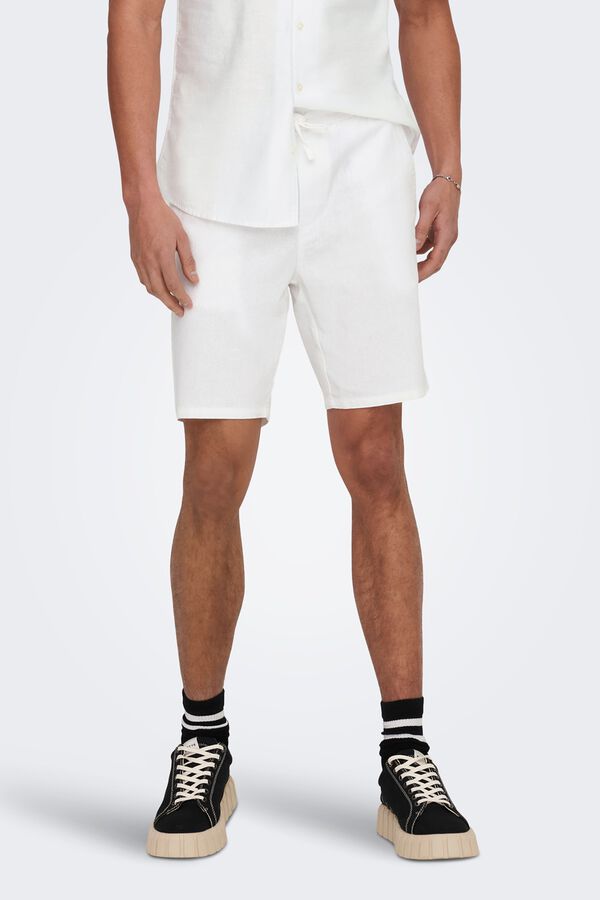 Only & Sons Linen Bermuda shorts white