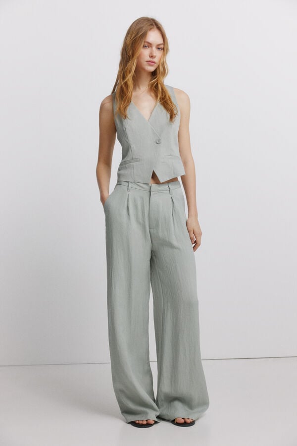 Springfield Asymmetric gilet green