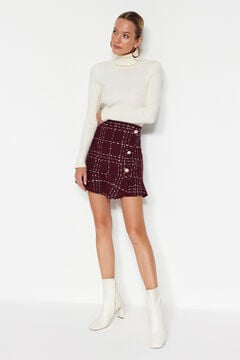 Trendyol Falda mini cuadros abotonada