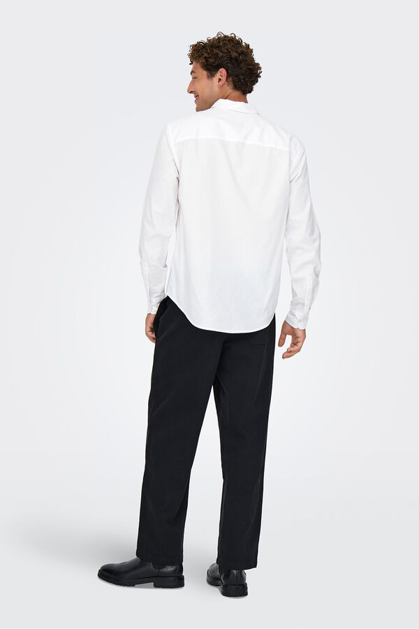 Only & Sons Camisa manga larga blanco