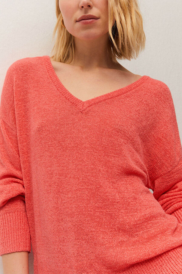 Systemaction V-neck jumper red