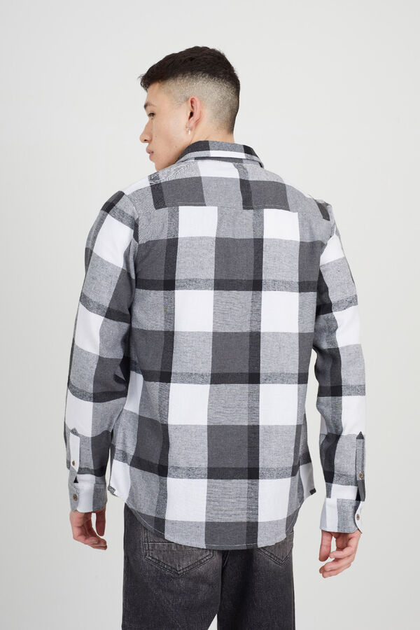 Brave Soul Camisa xadrez cinzento