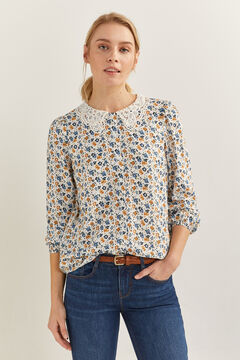 Springfield Bluse Kragen Crochet ecru