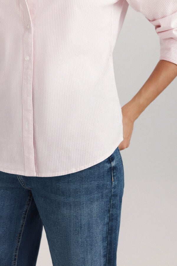 Springfield Blusa b&aacute;sica oxford rosa