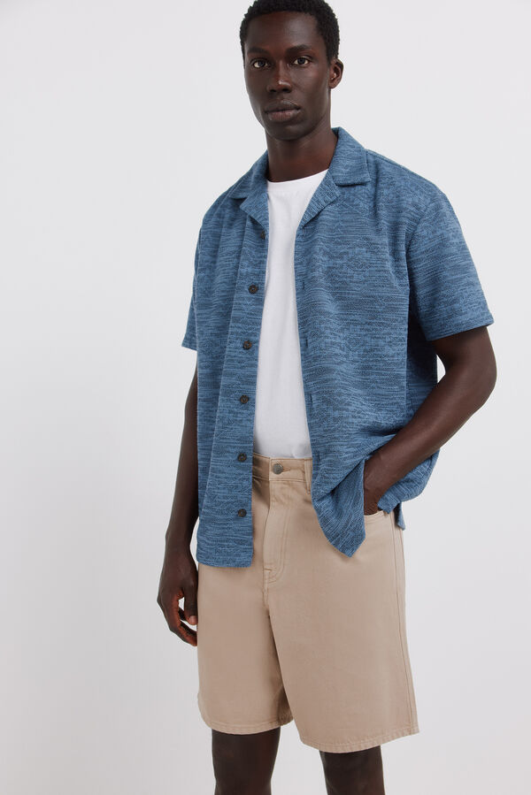 Springfield Washed straight fit Bermuda shorts nude