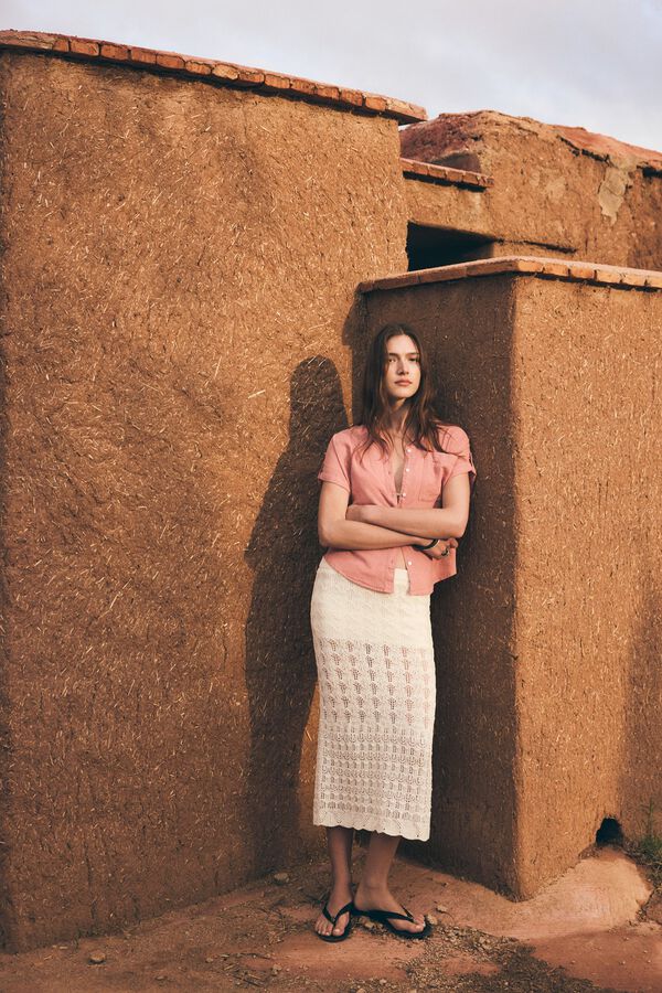 Springfield Pointelle skirt beige