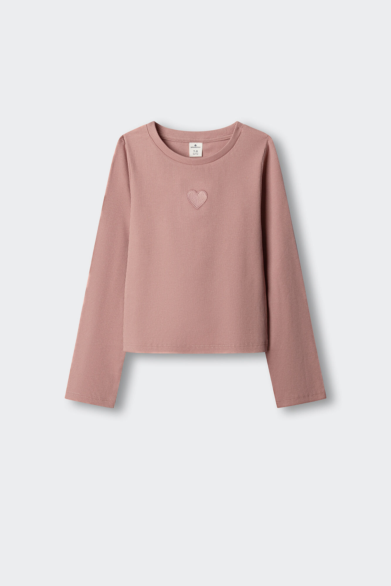 Springfield Kids Camiseta manga larga rib corazon ni&ntilde;a