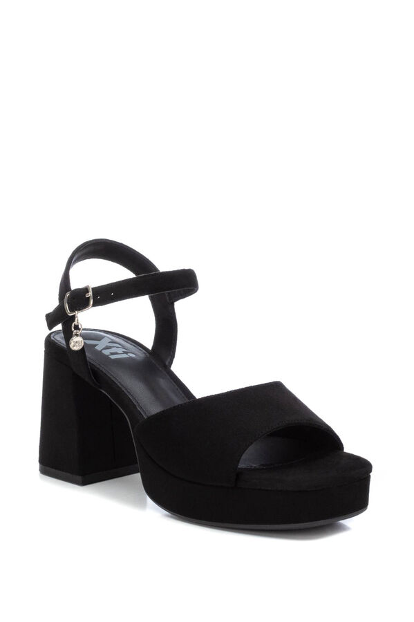 XTI sand&aacute;lia feminina camur&ccedil;a  preto