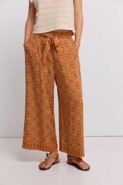 Springfield Pantal&oacute;n fluido estampado cintur&oacute;n