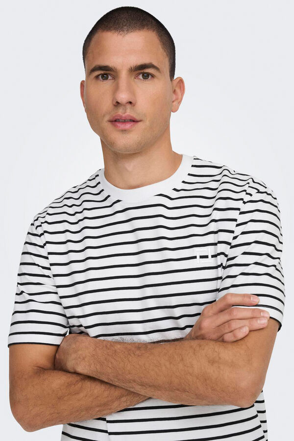 Only & Sons Printed short sleeve T-shirt white