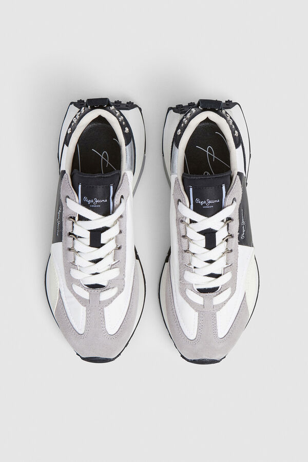 Pepe Jeans T&ecirc;nis com detalhes em Camur&ccedil;a cinzento