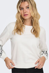 JDY Rundhals-Sweatshirt Wei&szlig;