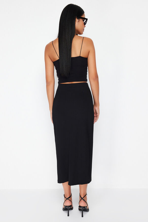Trendyol Maxi skirt with slit black