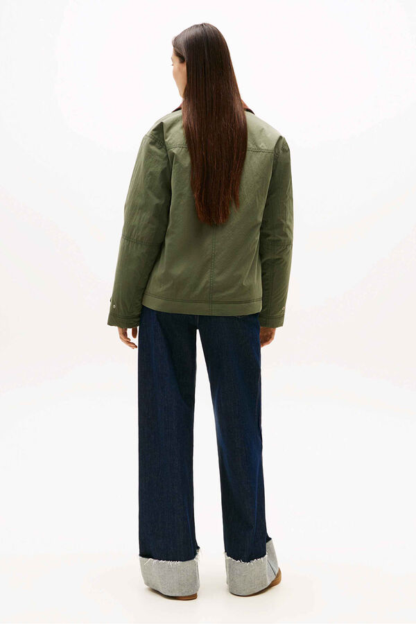 Tommy Jeans Chaqueta forrada con cuello pana kaki