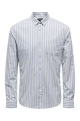 Springfield Long-sleeved striped Oxford shirt svijetloplava