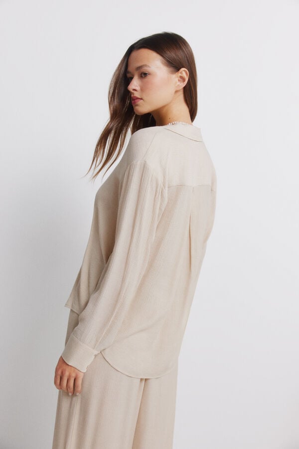 Springfield Striped long sleeve shirt beige