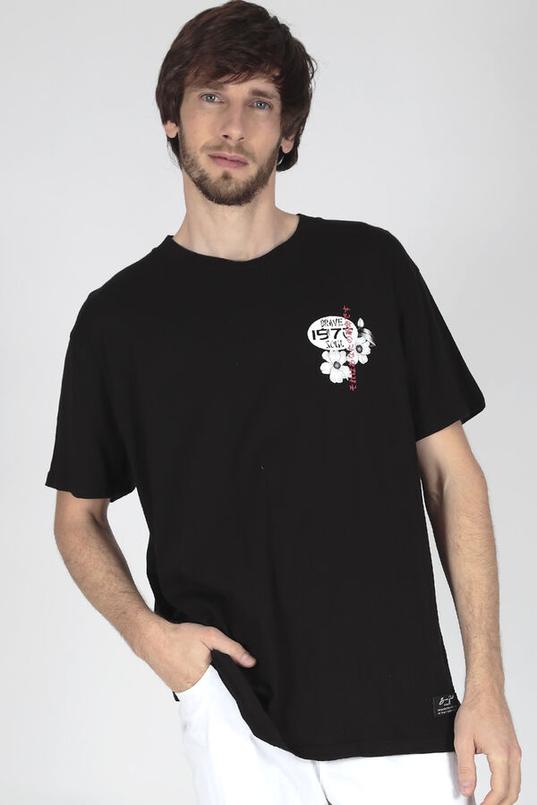 Springfield Back print T-shirt black