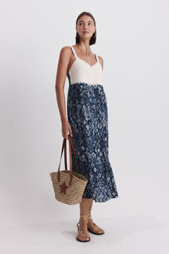 Springfield Vestido midi estampado crochet