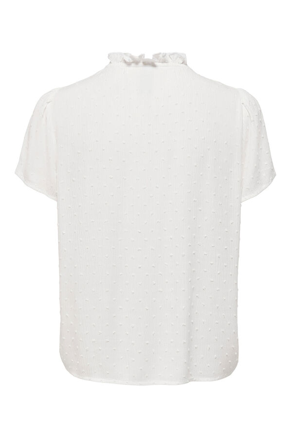 JDY Blusa manga curta plumeti branco