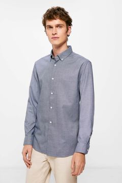 Springfield Textured coloured shirt bluish