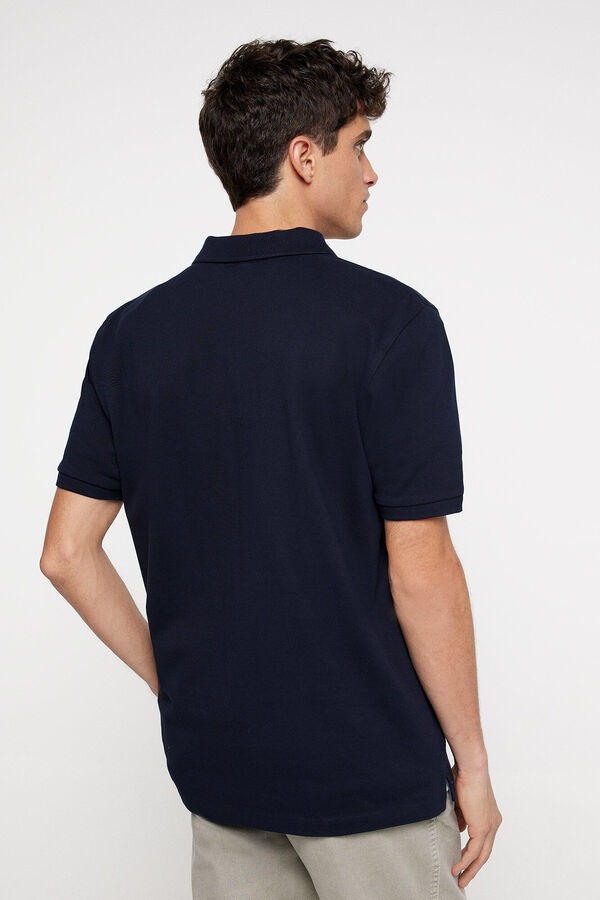 Springfield Osnovna polo majica od pikea regular kroja tamno plava