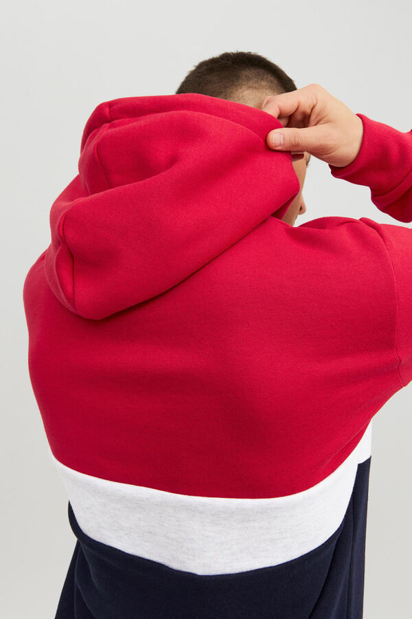 Springfield Colour block hoodie crvena