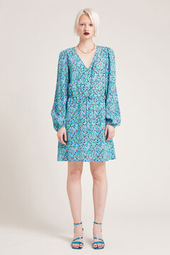 Springfield Floral long-sleeved dress navy mix