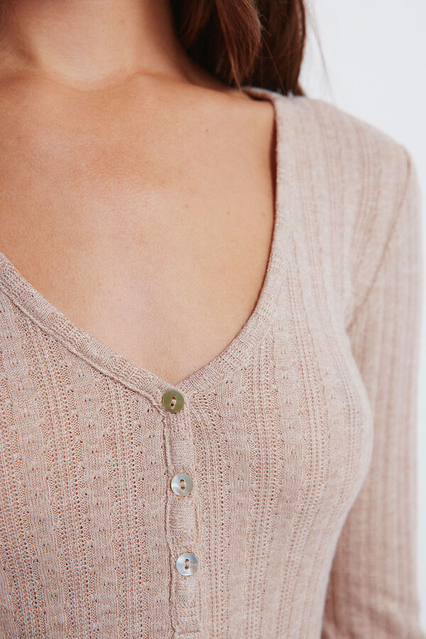 Springfield Baker's cut jersey-knit T-shirt nude