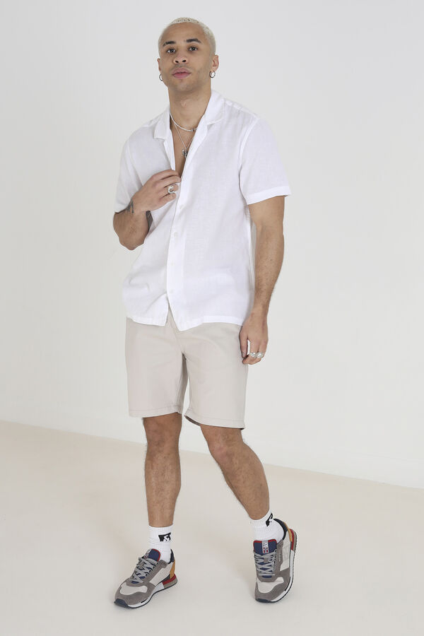 Springfield Button-up short-sleeved shirt white
