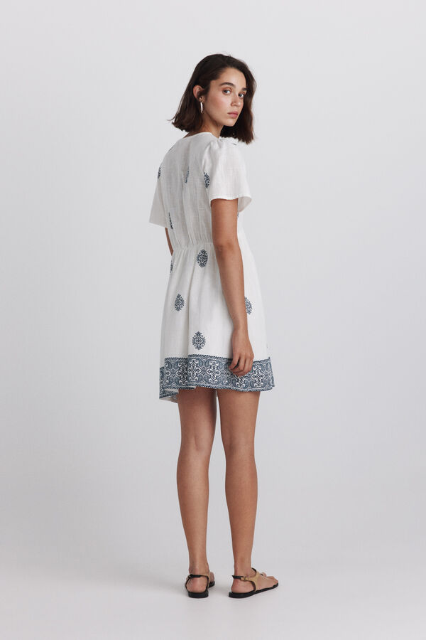 Springfield Border print dress blue