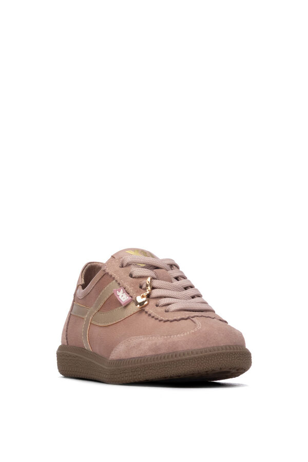 XTI Lace-up flat casual shoes nude
