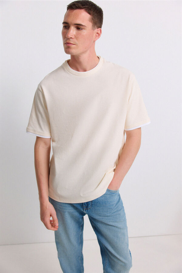 Springfield Double waffle T-shirt white