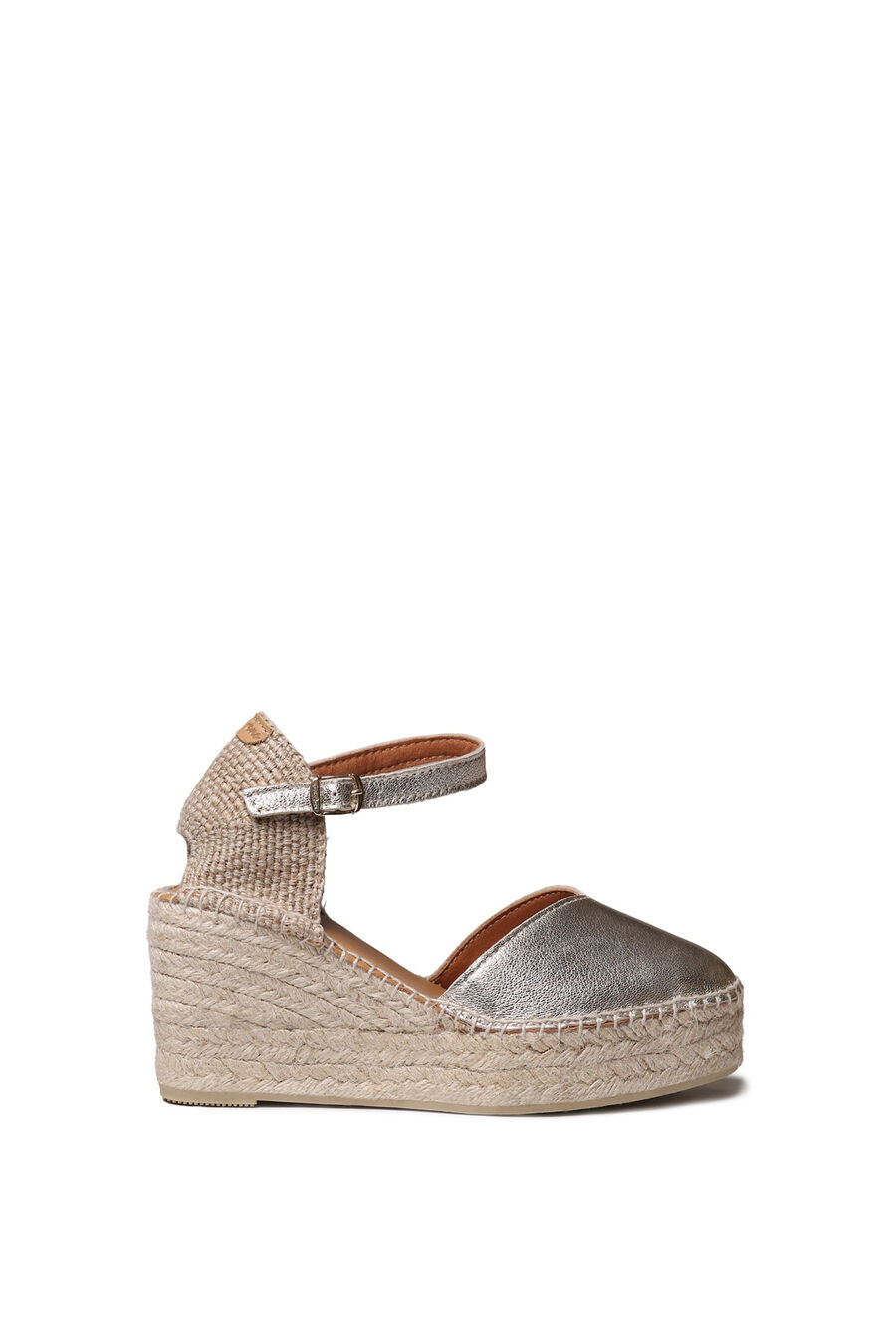 Alpargata en piel con cuña