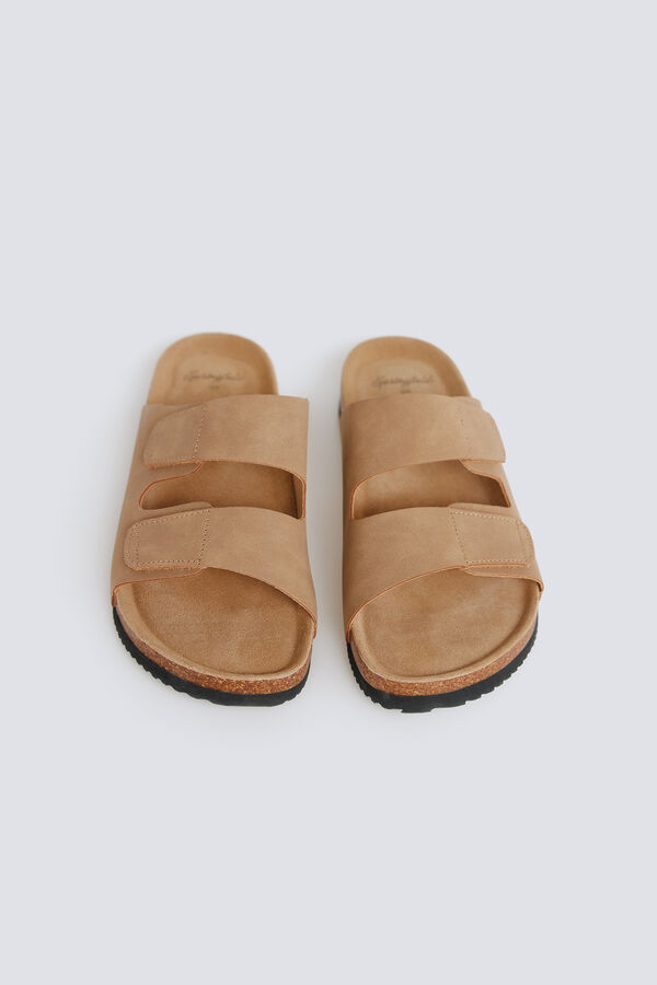 Springfield Double strap velcro sandal nude
