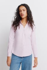 Springfield Oxford NECKLINE V cotton shirt pink