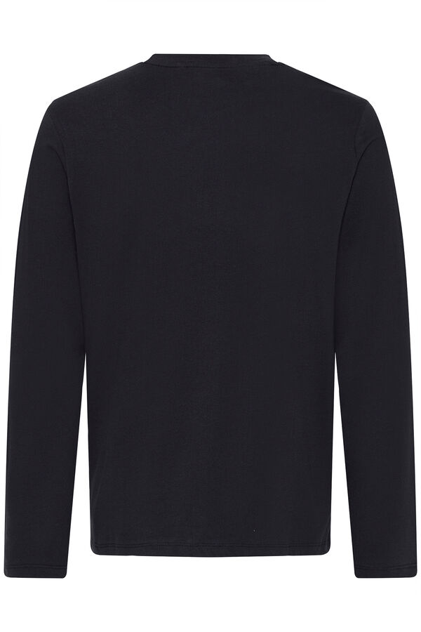 Blend Camiseta manga comprida com logo  preto