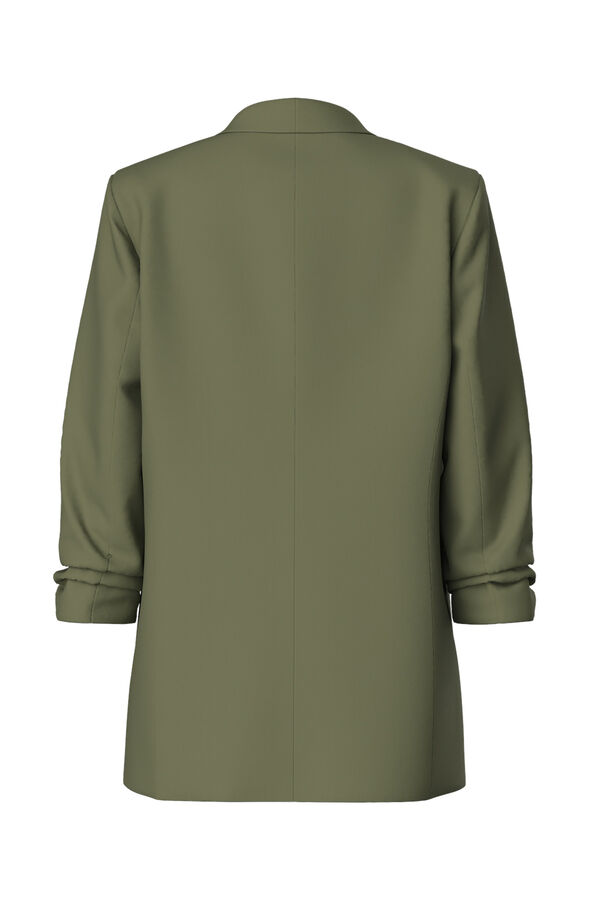 Springfield 3/4-sleeve blazer with lapel detail dark green