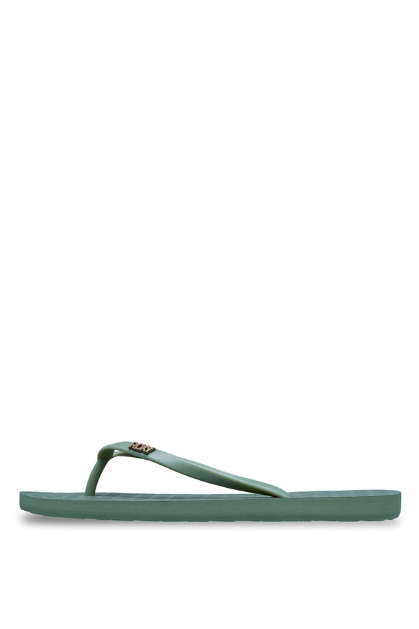 Roxy Metallic logo straps sandal green