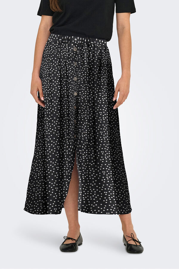 Only Falda midi con botones blanco