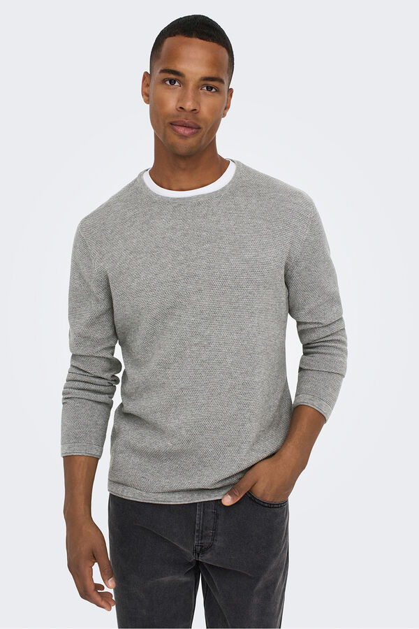 Only & Sons Rundhals-Sweatshirt Grau