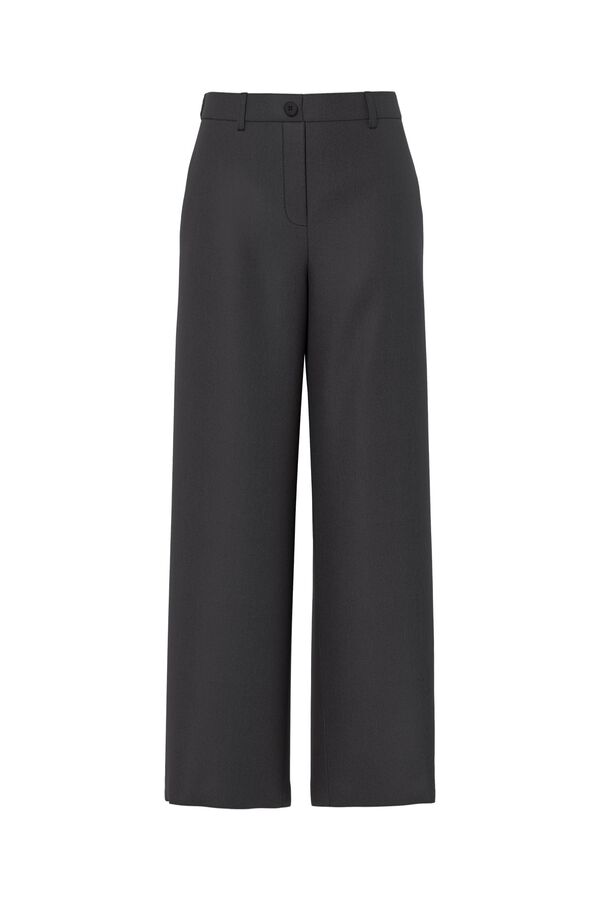 Pieces Wide long trousers black