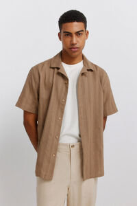 Springfield Camisa bowling manga curta jacquard