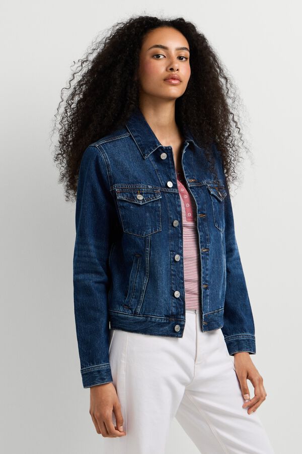 Pepe Jeans Blus&atilde;o trucker de ganga azul