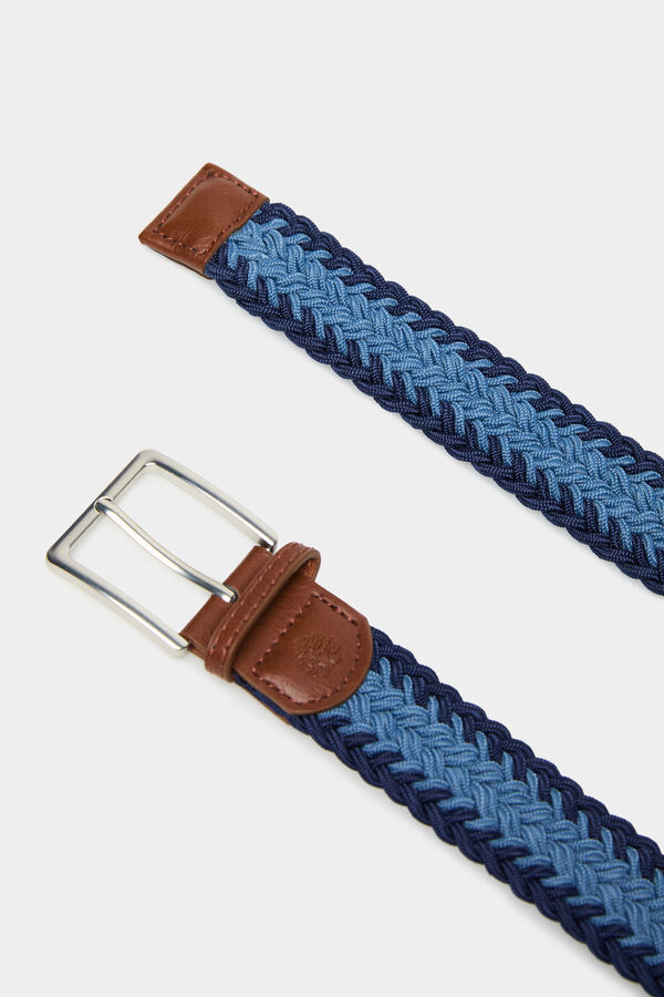 Springfield Cinturón trenzado bicolor azul oscuro