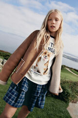 Springfield Kids Falda de cuadros con volantes niña azul