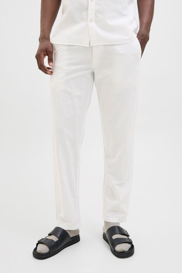 Jack & Jones Linen relaxed fit trousers printed
