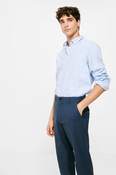Springfield Textured two-tone formal chinos blue
