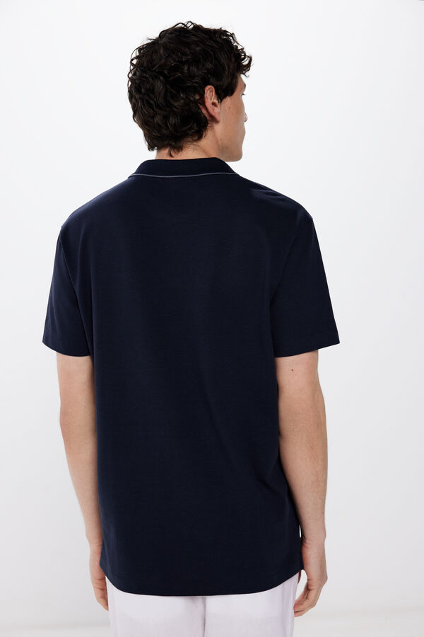 Springfield Polo majica od pikea sa kontrastnim detaljima, standardnog kroja mornarskoplava