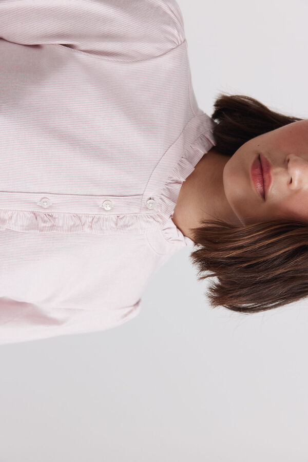 Springfield Camisa gola mao com folhos rosa